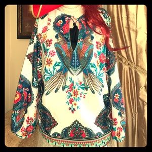 Multicolor Parrot Shirt Long Sleeve